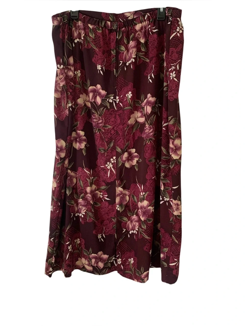 ⁠Vintage Kathie Lee Floral Maxi Skirt Plum Purple Plus Size 22W 90s Whimsygoth